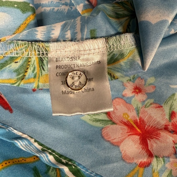 🦩 Retro Tropical Flamingo & Hibiscus Hawaiian Shirt - Size Large - Picture 5 of 6